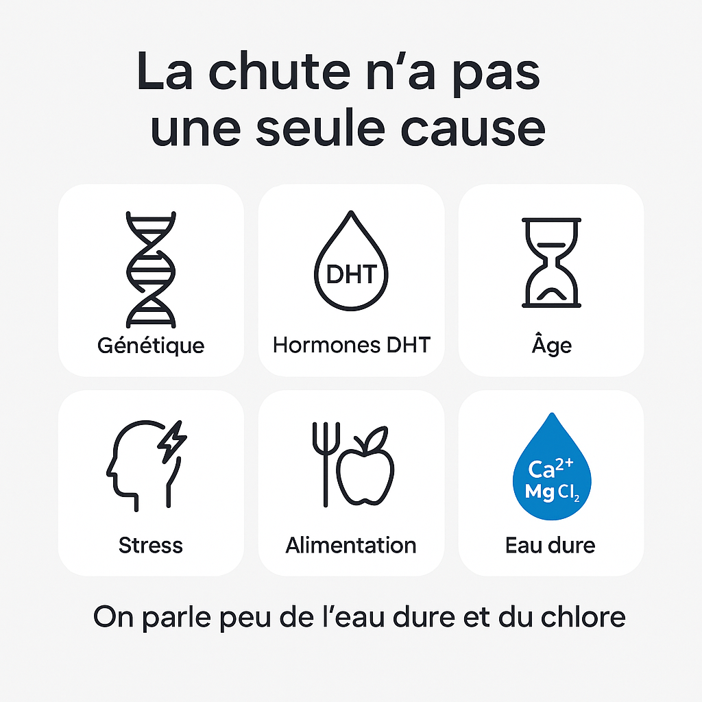 Pommeau filtrant anti chute de cheveux