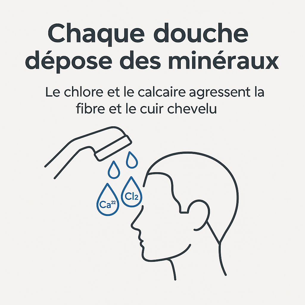 Pommeau filtrant anti chute de cheveux