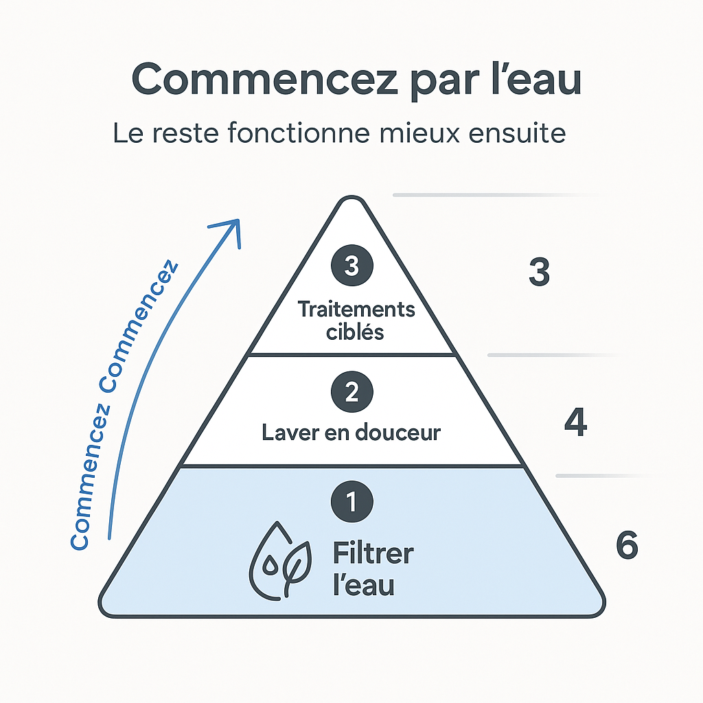Pommeau filtrant anti chute de cheveux